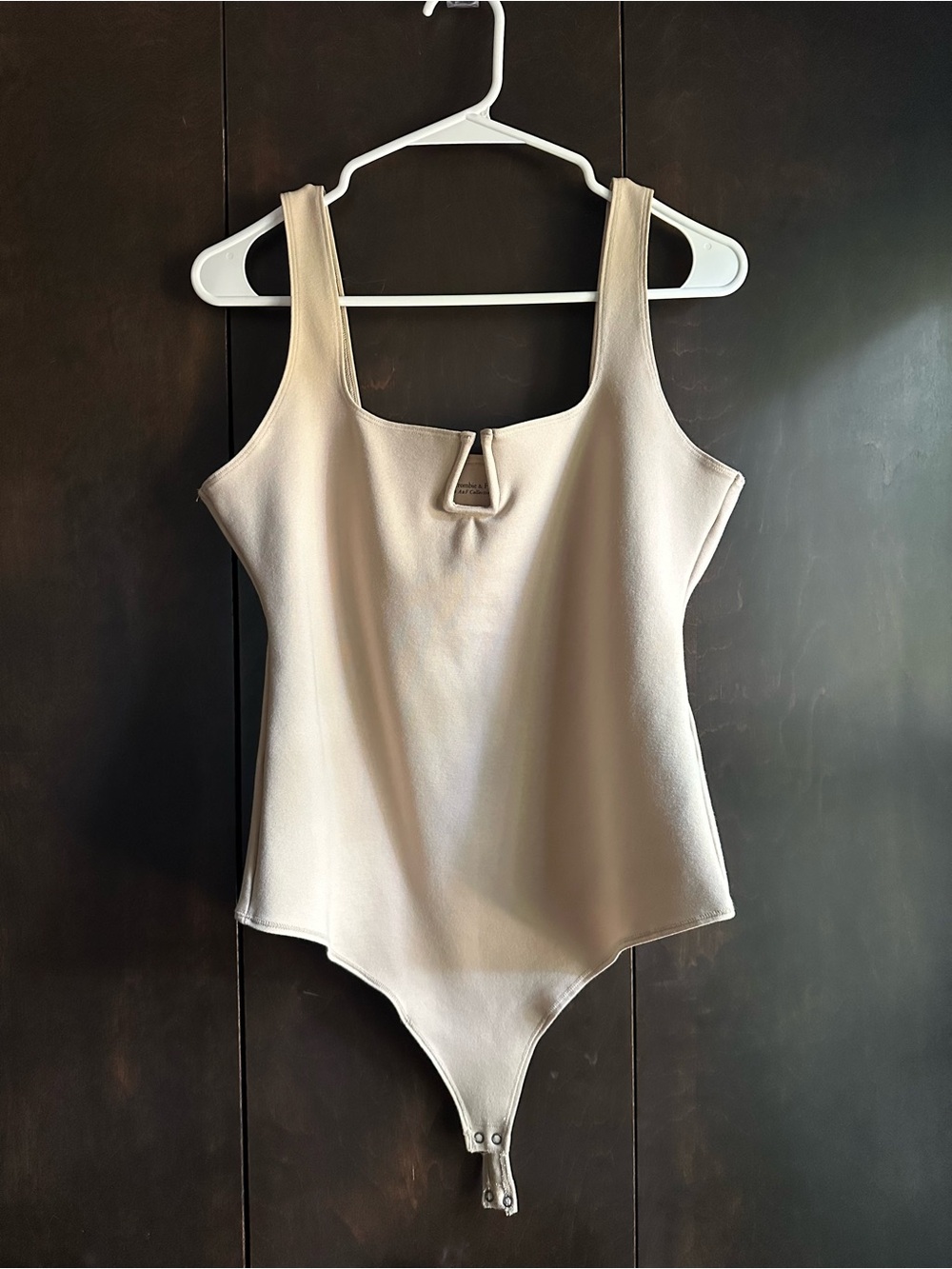Abercrombie & Fitch Beige Square-Neck Tank Bodysuit